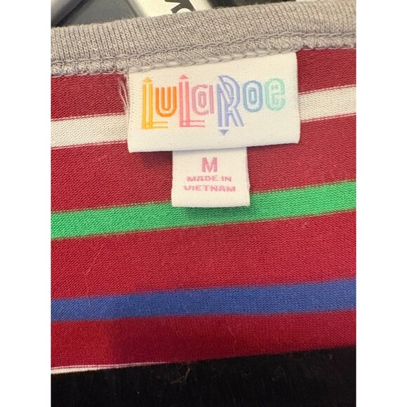 LuLaRoe Randy Baseball Tee Size Medium 3:4 Sleeves Striped Raglan-Style Spandex - Picture 5 of 6